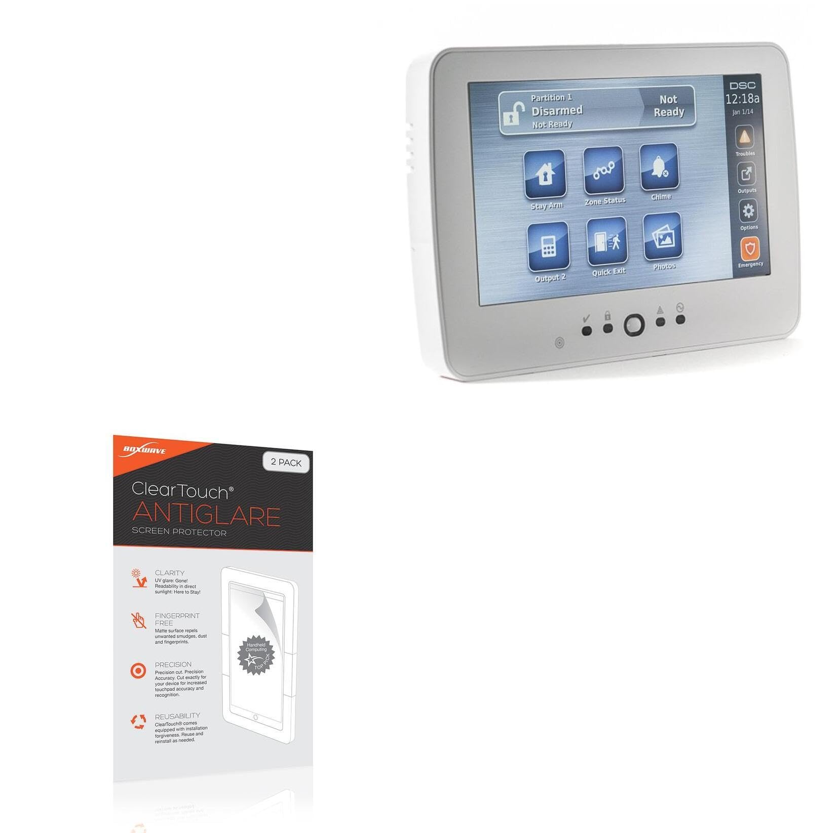 BoxWave Screen Protector Compatible with DSC HS2TCHPN Screen Display (7 in) - ClearTouch Anti-Glare (2-Pack), Anti-Fingerprint Matte Film Skin