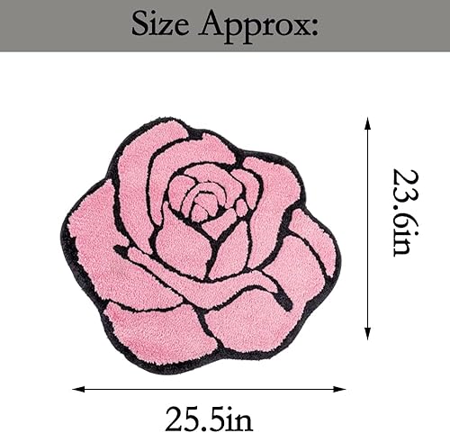 Miniatura 3 de Bonita alfombra de baño de rosas para baño, alfombras de baño de flores moradas, esponjosas, suaves, absorbentes, antideslizantes, lavables a