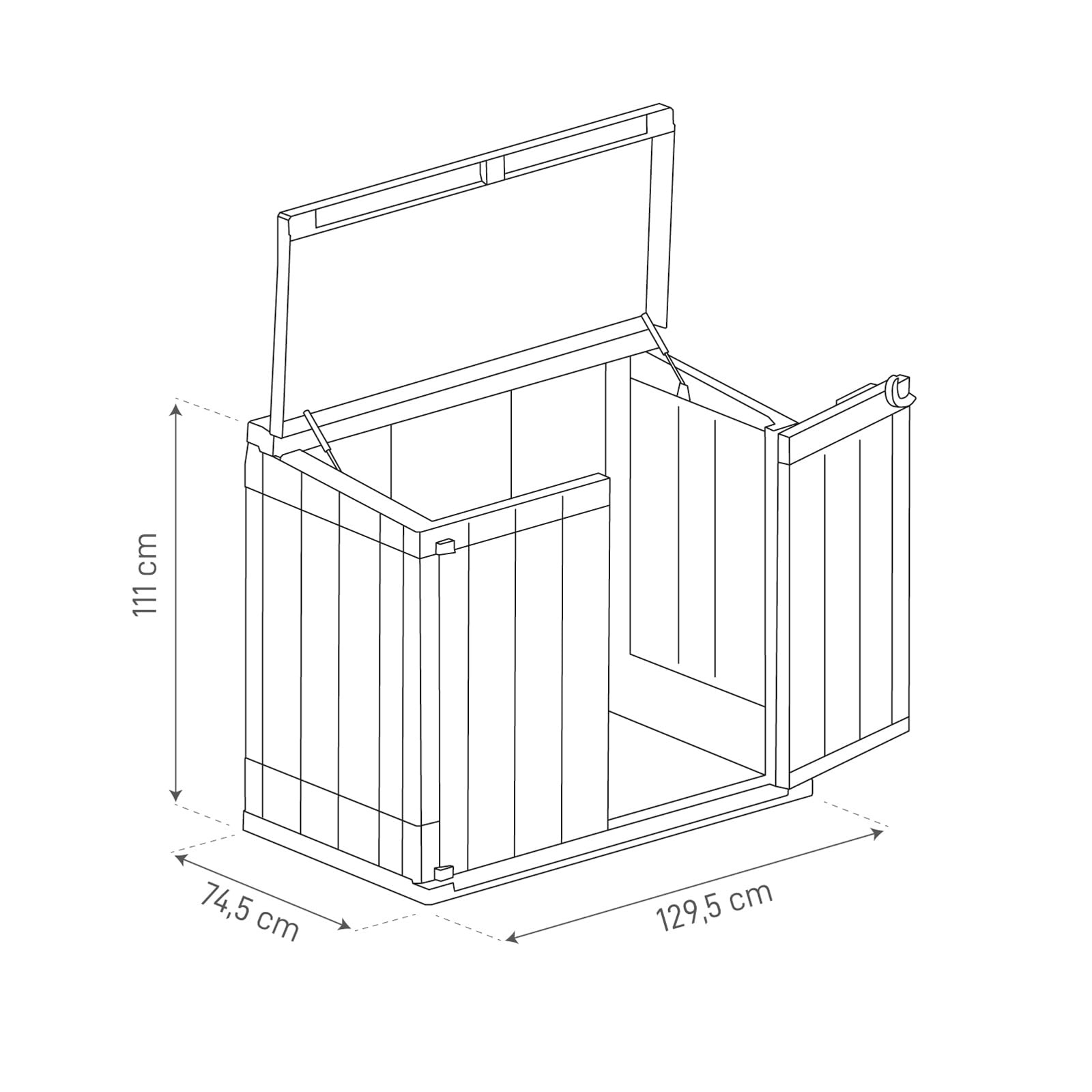Toomax Storer Plus Baule portattrezzi da giardino 842L effetto legno verde foresta, 129,5x74,5x111h cm, baule portattrezzi in plastica resistente, ideale per interni ed esterni