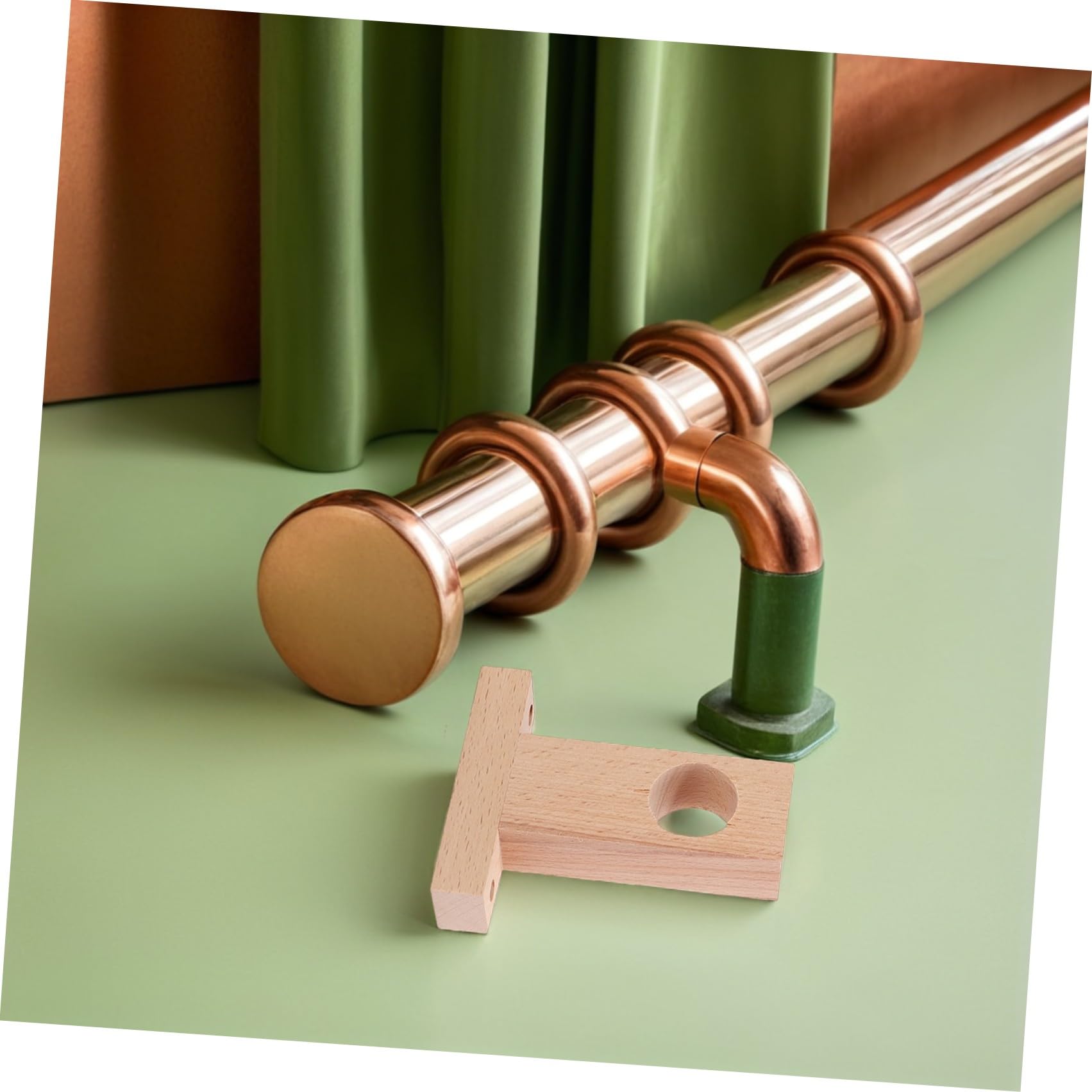 Supporti per Aste per Tende in Legno 4 Pezzi Facili da Installare e Resistenti per Camera da Letto e Casa Diametro Interno 2,5-3 Cm