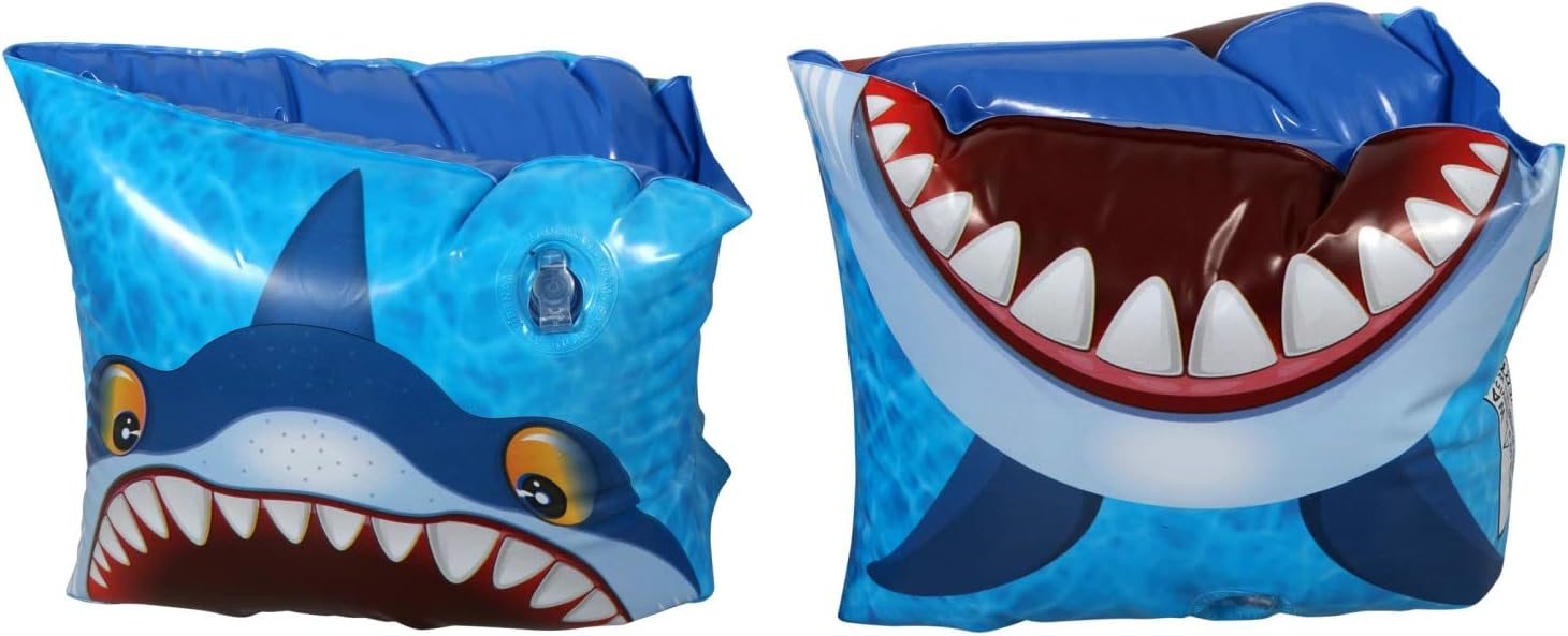 SplashNSwim Shark Design Inflatable Arm Bands, 5x5x6 in.