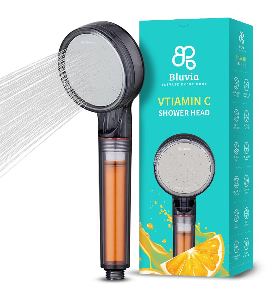 Bluvia Cabezal de ducha filtrado con vitamina C con cabezal de ducha de mano de alta presión con filtro