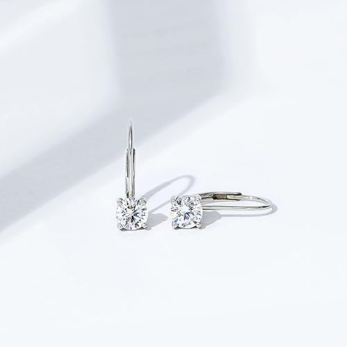 Miniatura 5 de Tienda Collection Platinum-Plated Sterling Silver Infinite Elements Zirconia Leverback Earrings