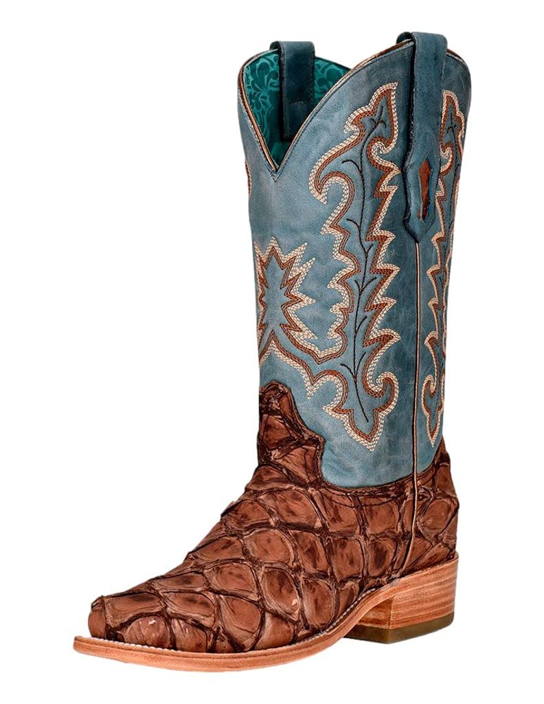 Corral Womens Brown Fish Blue Top Boot
