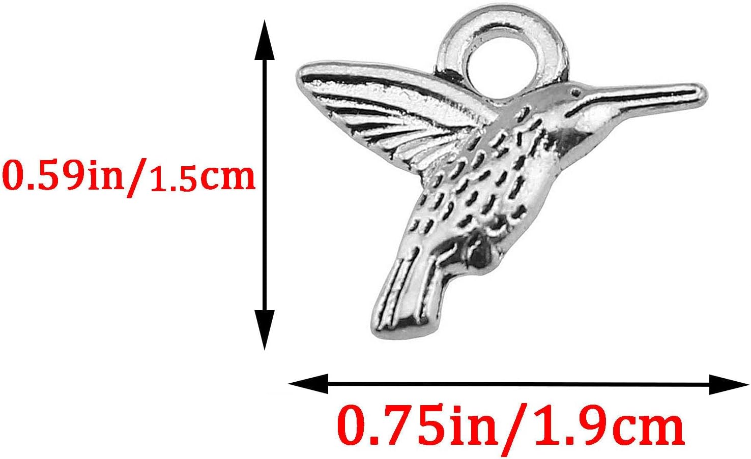 50PCS Small Hummingbird Charms Alloy Mini Hummingbird Charms 3D Animal Alloy Hummingbird Enamel Pendants for Earring Necklace Bracelet Keychain Jewelry Craft Making - Image 2