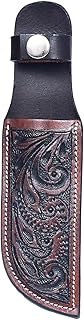 Full Grain Genuine Leather Hand Carved Knife Sheath, 21 cm, Brown Two Tone