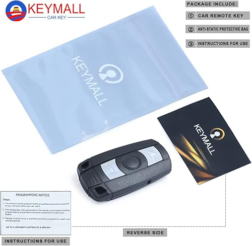 Miniatura 4 de Keymall Llavero remoto de entrada sin llave para automóvil, chip PCF7952 de repuesto de 3 botones para BMW CAS3 35 Series X5 X6 con acceso cómodo de