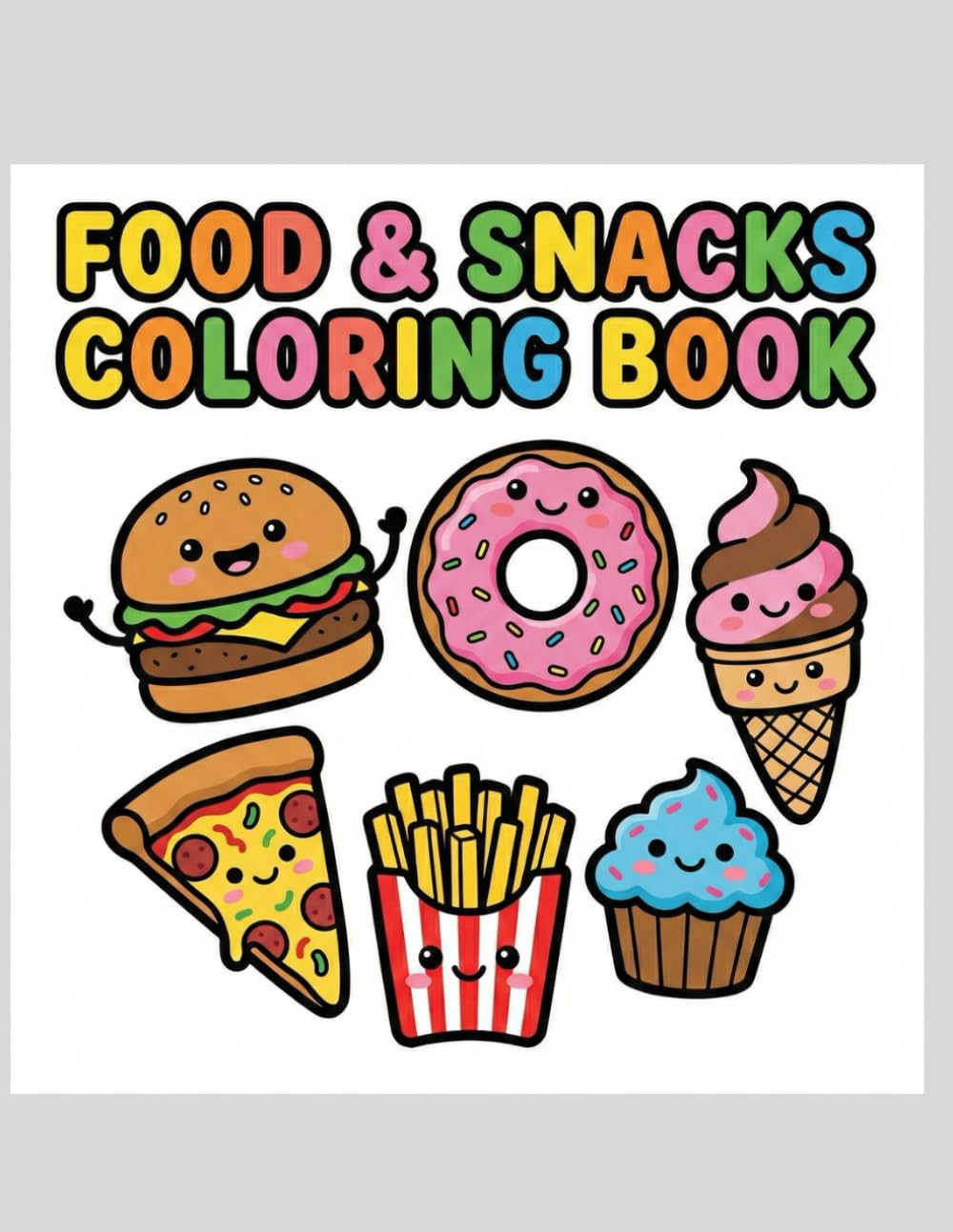 Food & Snacks Coloring Book for Kids: 100 cute food-themed coloring pages, Fun, Simple, Bold Food-Themed Coloring Pages for Ages 4–8.