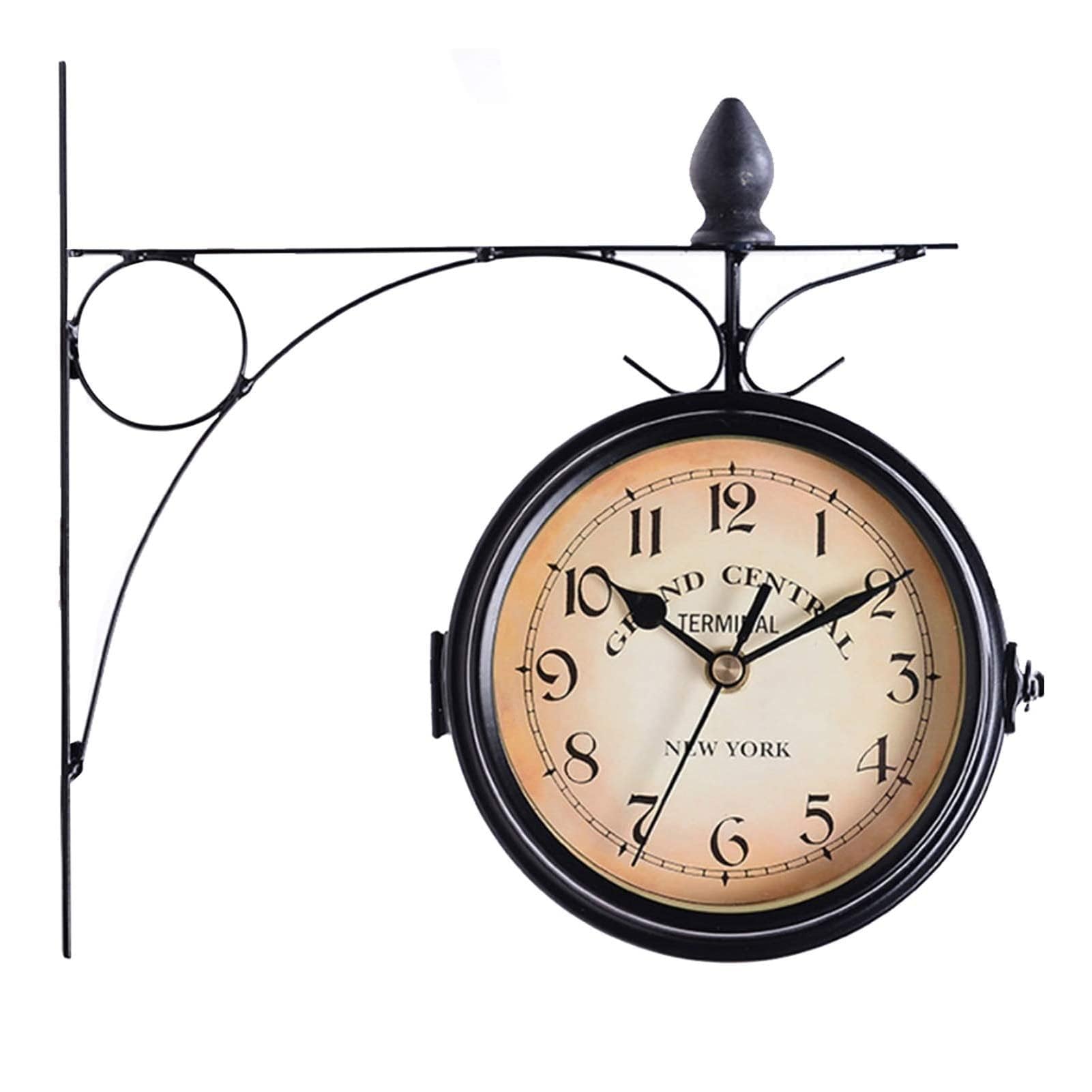 XJYMCOM MorNon Outdoor Wall Clock 4.8 Inch Garden Double Sided Clock Retro Wall-Mounted Clock for Indoor and Outdoor Gardens