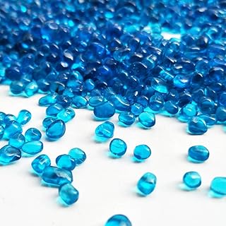 XIZHI 1 Pound Glass Stones Gorgeous Aquarium Decorated Irregular Glass Pebbles Artificial Glaze Crystal Stones Rocks for Fish Turtle Tank Landscape Bottom or Potted Plants Decoration (Dark Blue)