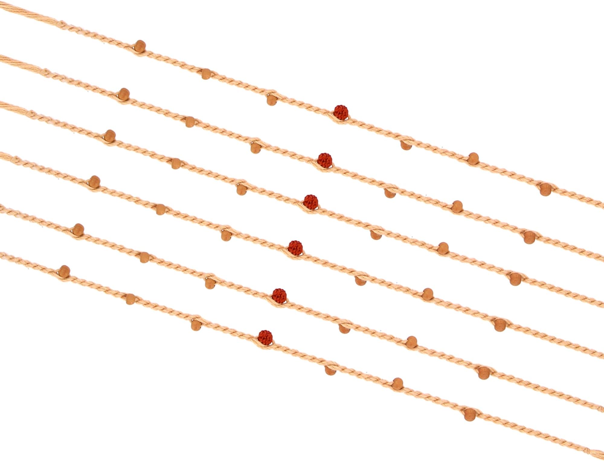 Rakhi for Brothers Set of 6 Raksha Bandhan Thread Rudraksha Rakhi Bracelets Dora Dori for Bhaiya Brother on Rakhi Hindu Indian Festival Rakhadi Rakhari Threads