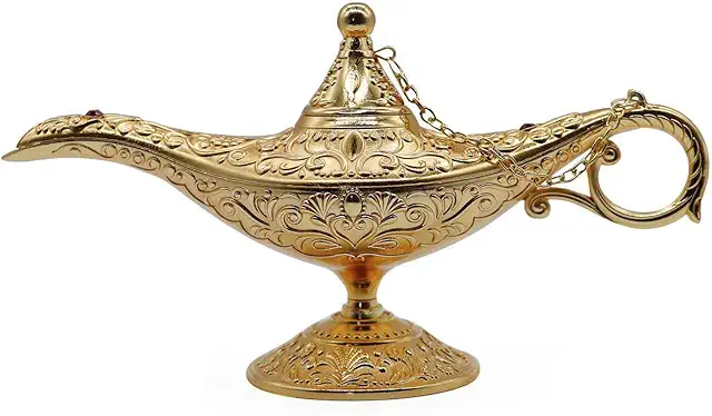 AVESON Luxury Vintage Aladdin Genie Lamp - Gold Collectible Home Decor