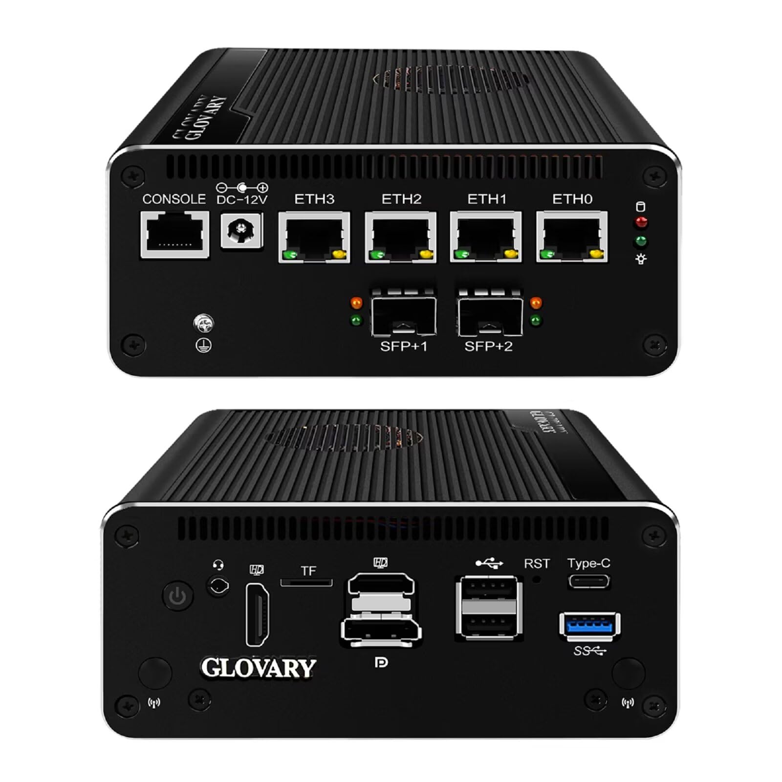 Micro Firewall Appliance 13th Gen U300E, Dual 10GbE 82599ES SFP+ Mini PC Router, 4 x 2.5GbE LAN Home Server, Barebone, TypeC 10Gbit, OPNsense Hardware