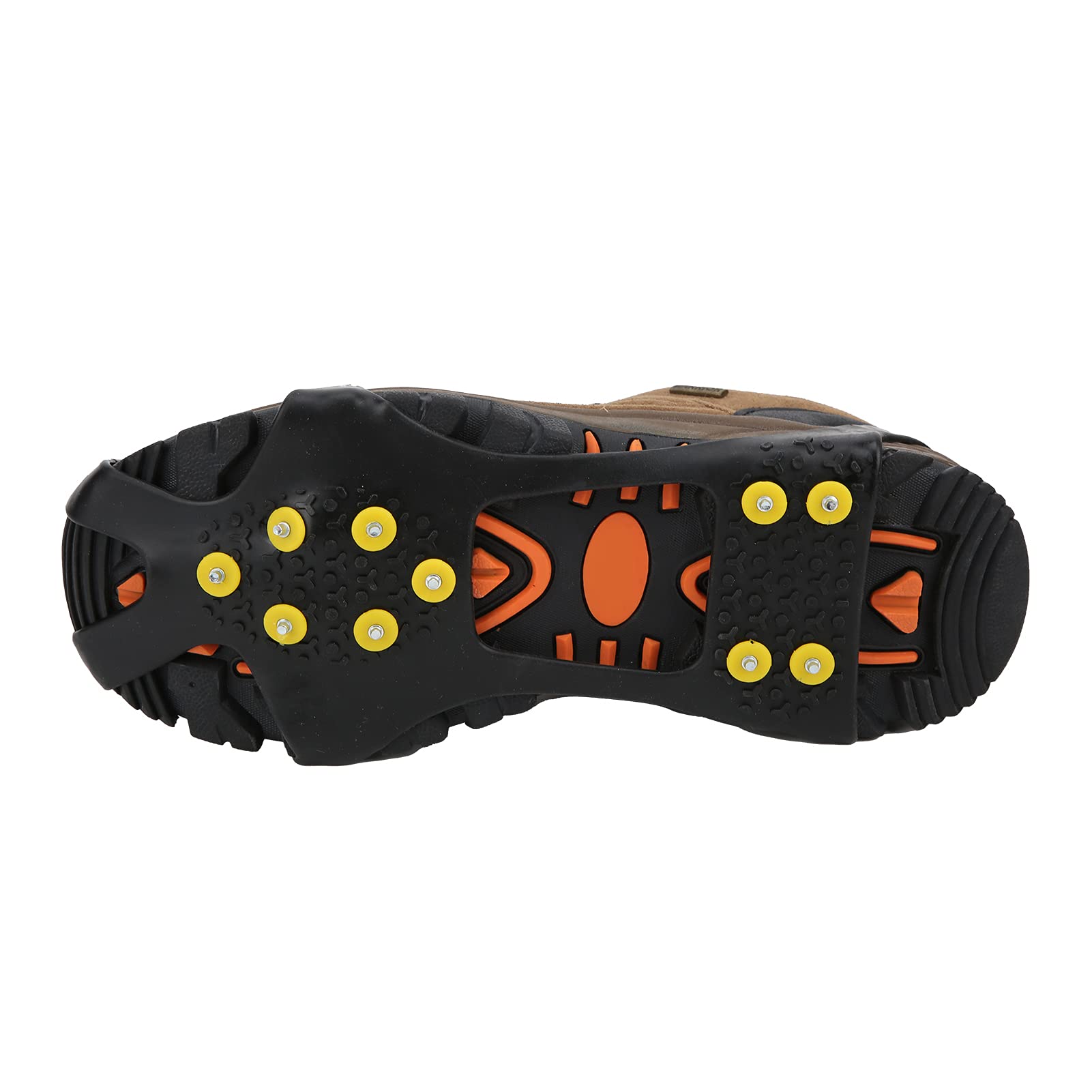 Nonslip Shoe Cover, Anti?Skid 10 Studs Crampons Winter Climbing Shoes Cover Lightweight for Ice Fishing for Men for Women for Mountaineering Skiing (10-tooth crampon anti-slip