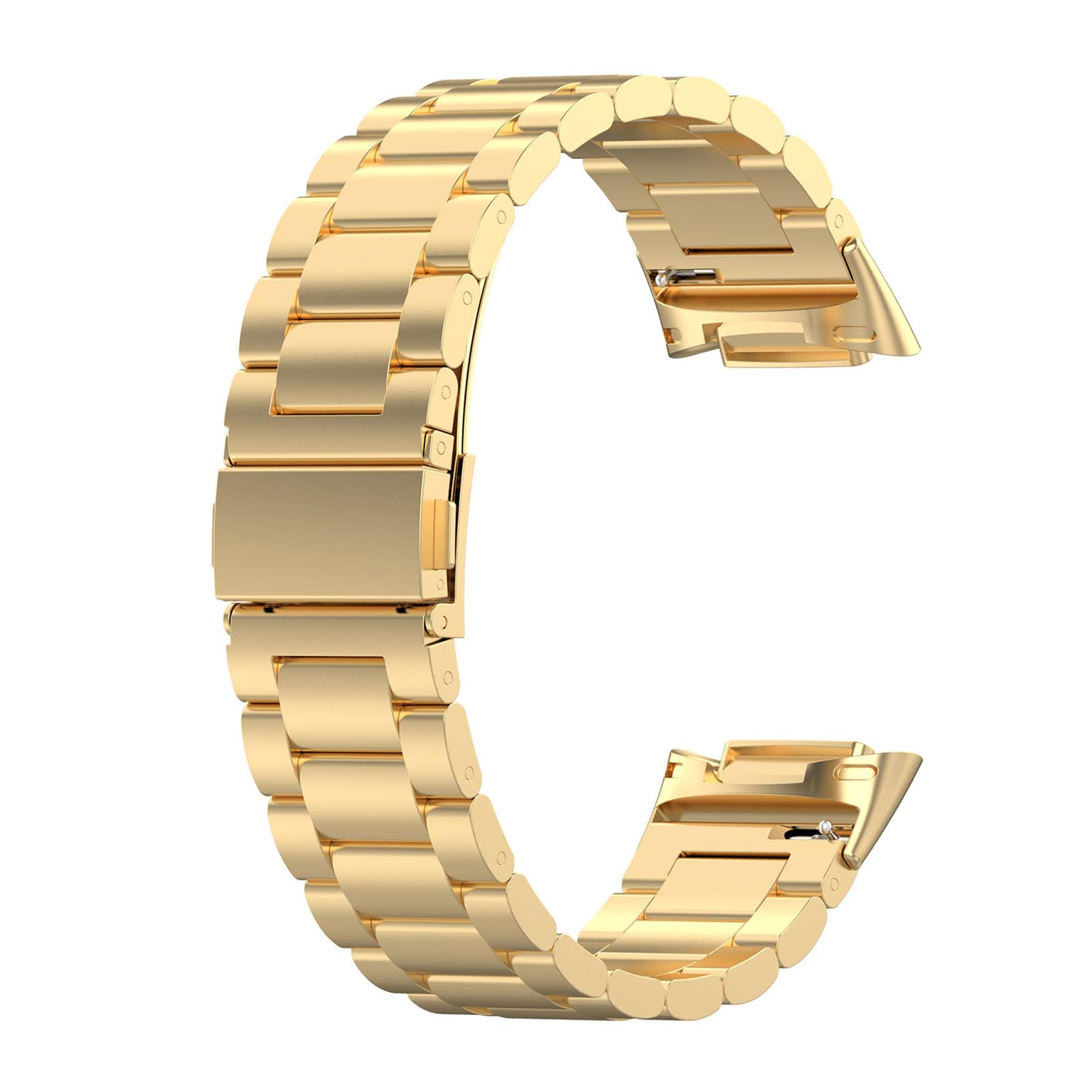 Straps Compatible with Fitbit Charge 6 Strap, Metal Stainless Steel Wristband Replacement Business Band for Fitbit Charge 5 /Charge 6 Activity Tracker (Gold)