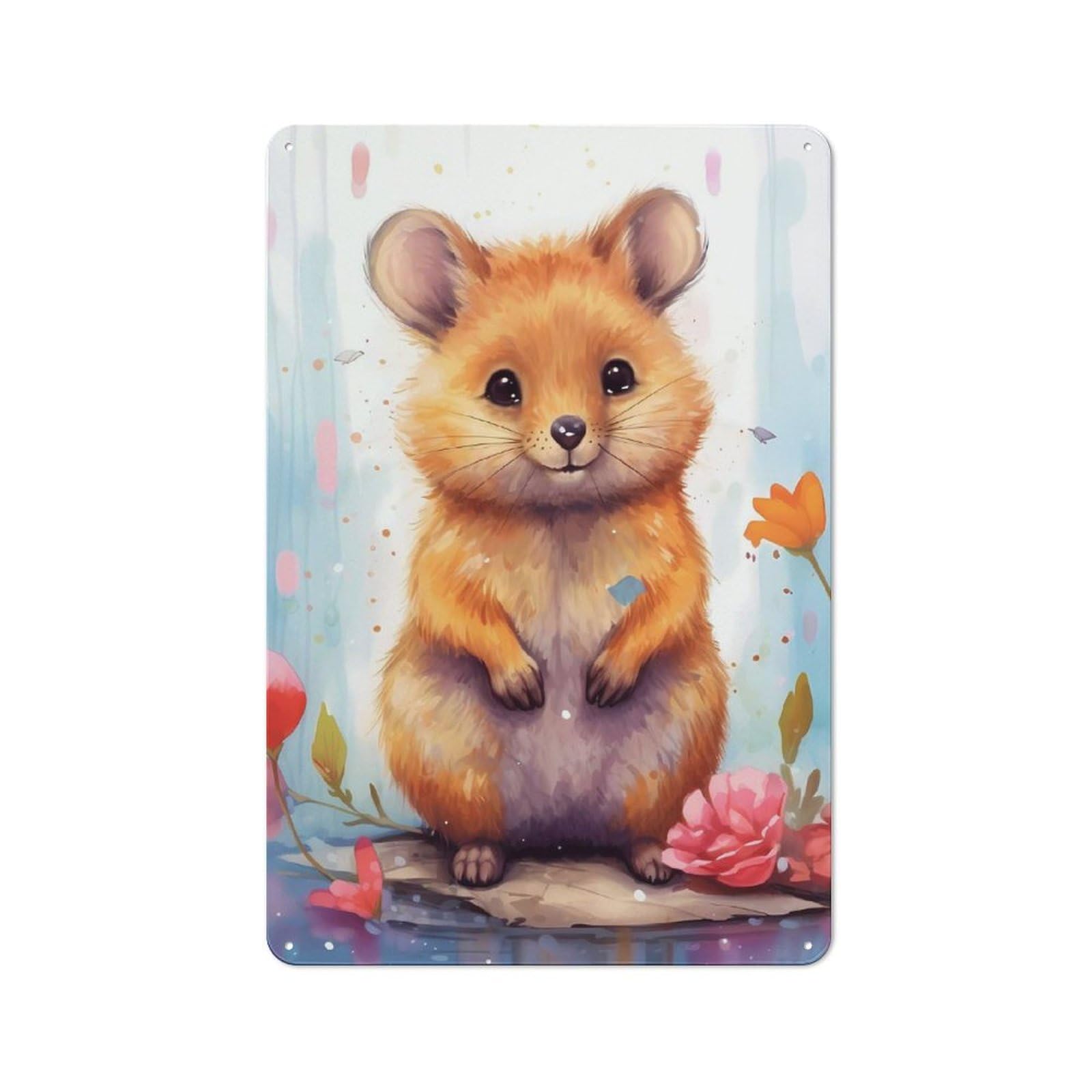 Junmoney Quokka Animal Retro Metal Sign 30X20cm For Garage Wall, For Home Interiors And Metal Sign Collectors