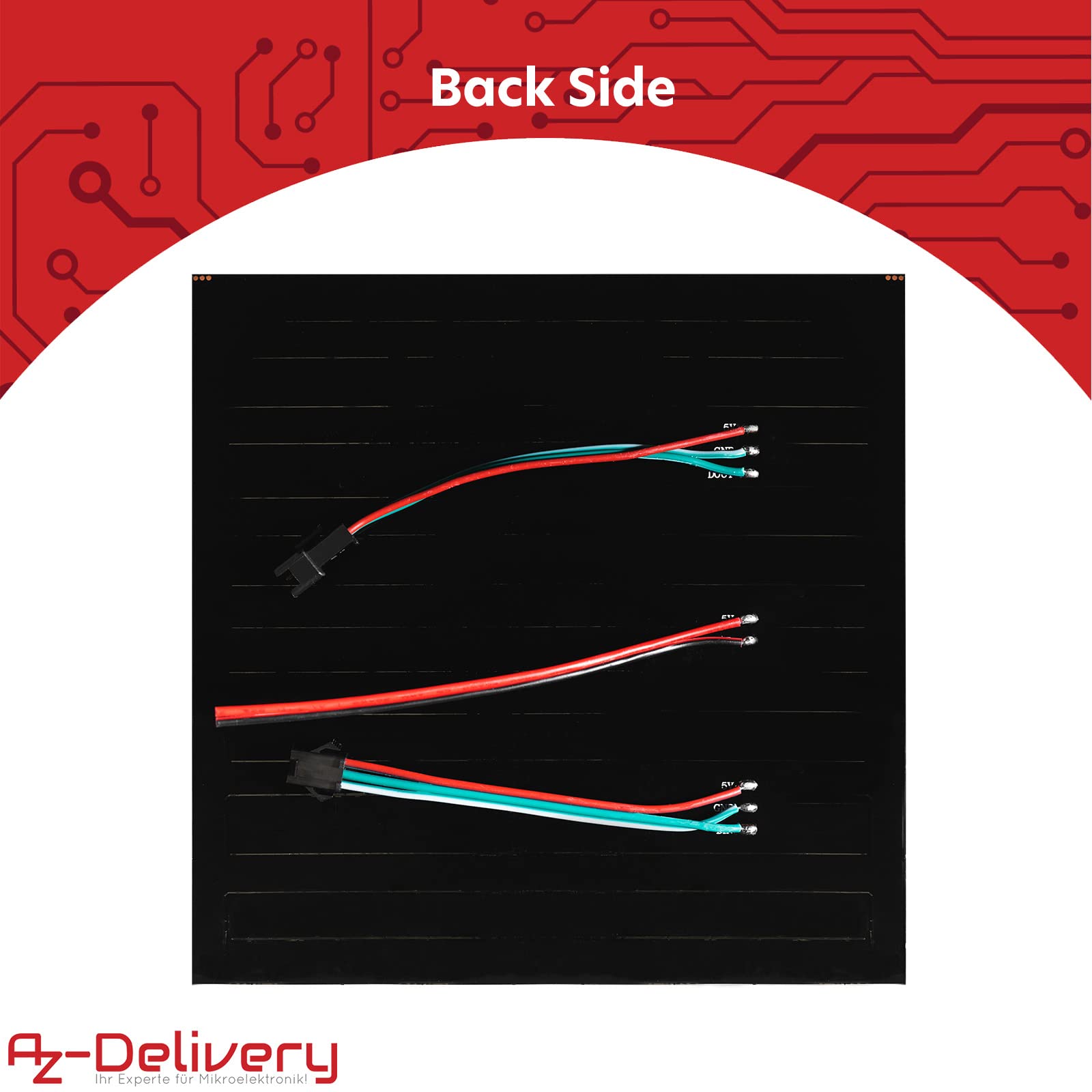 AZDelivery 5 x Pannello LED RGB WS2812B 16x16 256 LEDs Modulo Led flessibile 5050SMD IC Funzioni di colore pieno indirizzabile singolo con DC5V compatibile con Raspberry Pi