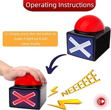 Buzzer button with lights and sound, parent-child play button, play buzzer (4 pieces)