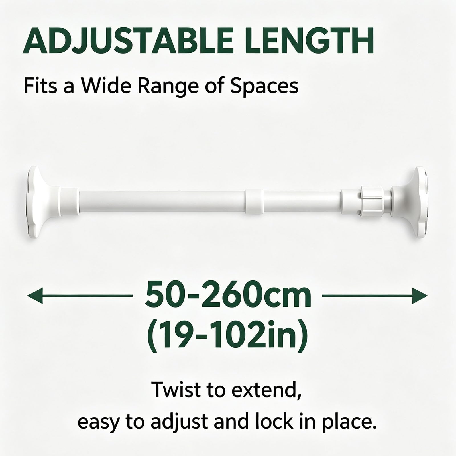 Gardinenstange Zum Klemmen Verstellbar Von 50 Bis 260 Cm, Vorhangstange