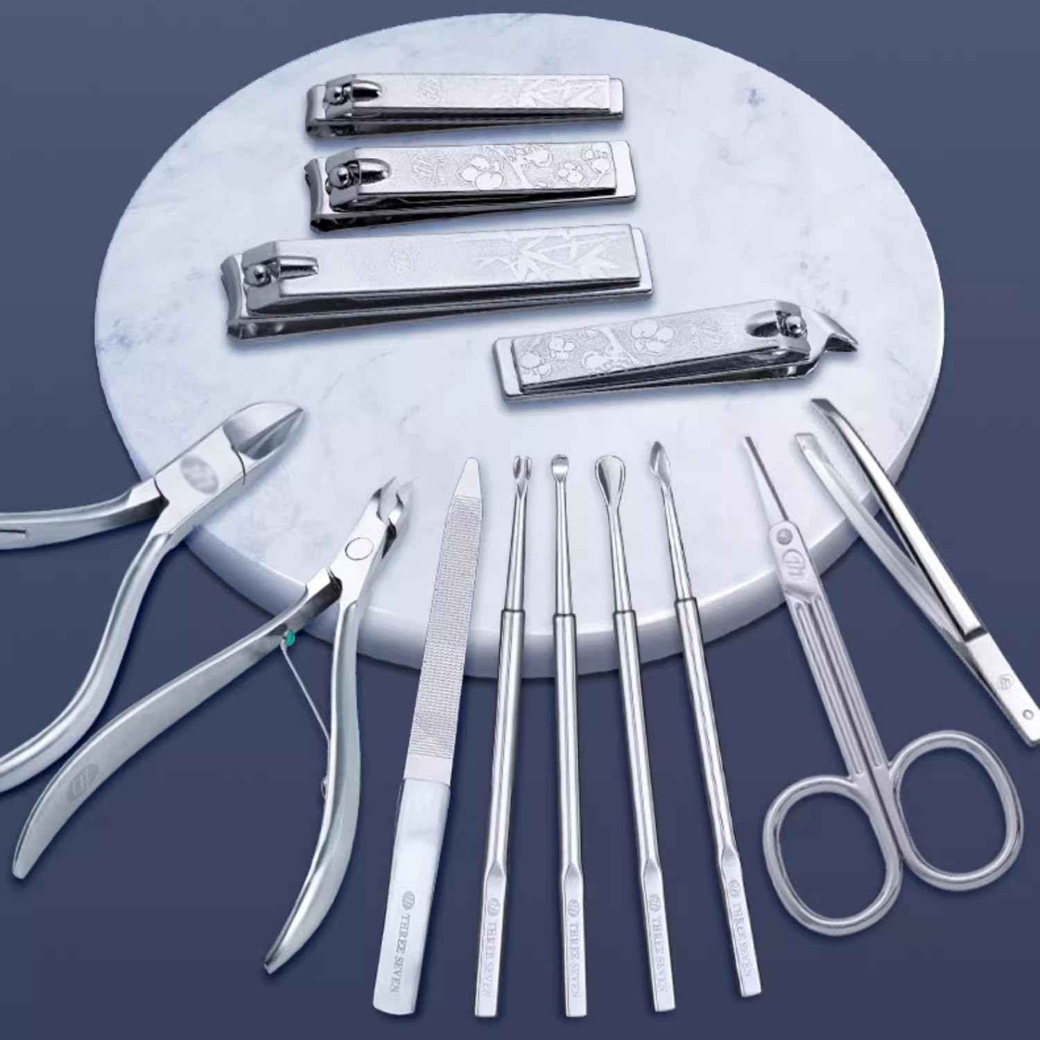 HEXEH Nagelknipser-Set Maniküre-Set for Männer, professionelles Nagelknipser-Set, 13-teiliges Edelstahl-Nagelpflegeset, Pediküre-Set, Herren-Pflegeset mit PU-Lederetui Maniküre-Set
