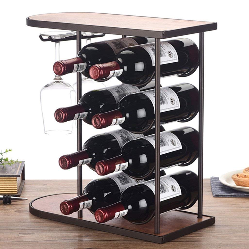 Porte-bouteilles de vin en bois suspendu et empilable pour organiser vos verres