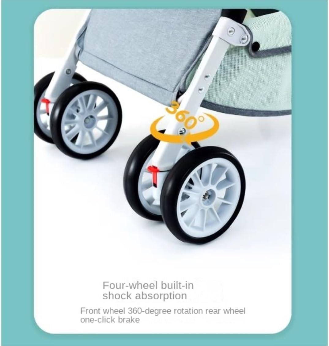 Stroller for Cats Dog Stroller 4 Wheels Dog Stroller with Detachable Carrier Storage Basket Adjustable Handle Pet Cat Stroller for Small Medium Pet Pet Carrier Strolling Cart(Blue)