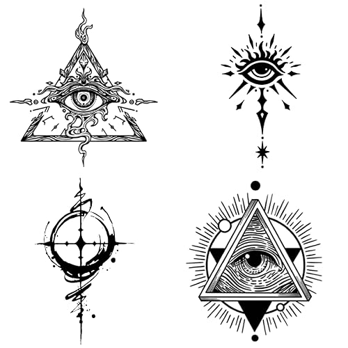 Miniatura 3 de INKARTLINK Tattoo Tech, 4 hojas de tatuaje semipermanente, tatuajes temporales de diseño artístico para adultos, dura de 1 a 2 semanas, impermeable,