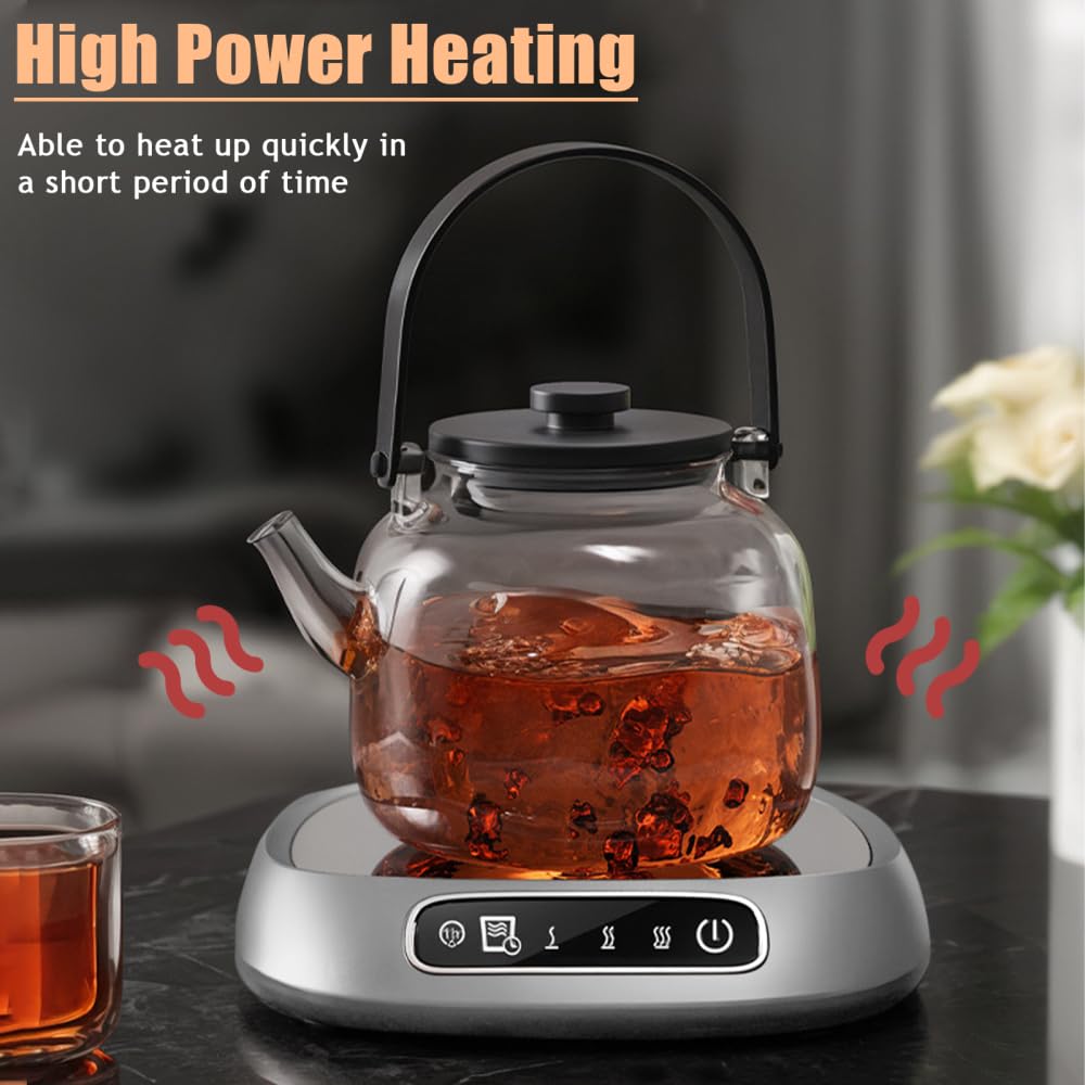 Calentador de Tazas de café, Calentador de Tazas Inteligente, 3 configuraciones de Temperatura, Posavasos calentado con Pantalla Inteligente para café, té, Bebidas, Leche