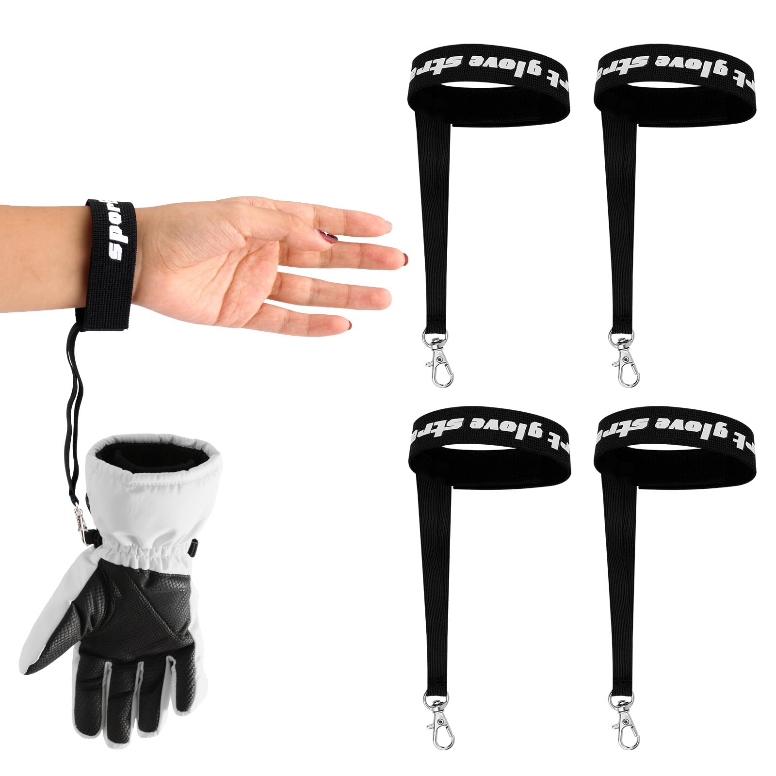 Amazon.com : 4pcs Sport Glove Safety Straps, Elastic Ski Glove