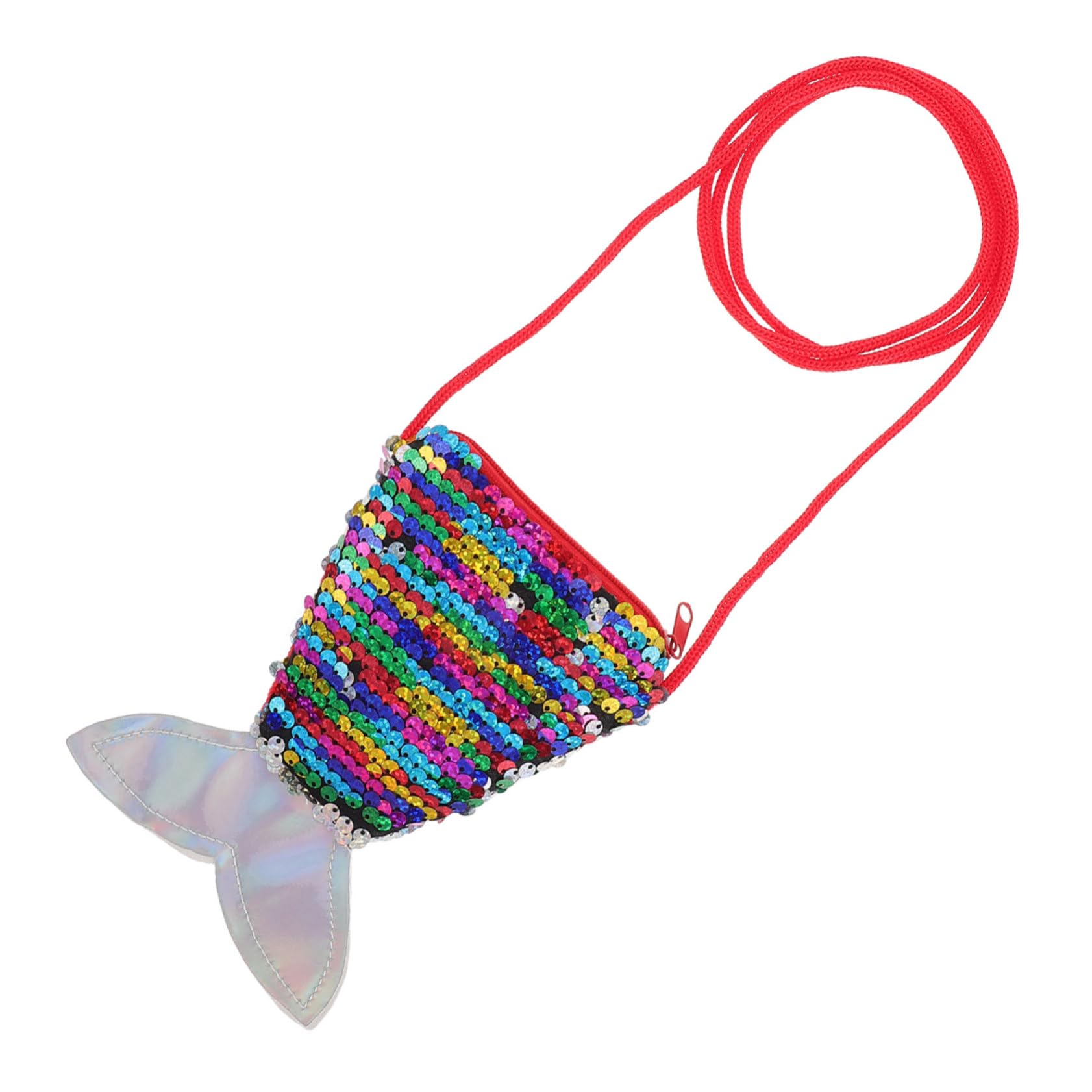 LIFKOME Glamorous Sequin Mermaid Coin Purse Boys and Girls Crossbody Bag Mermaid Tail