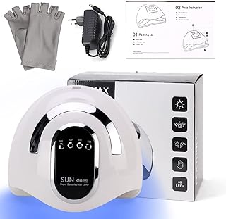 PTGVCTA UV LED Portable Nail Dryer, Professional Gel Polish Light, 280W 4 gears Nail Polish Phototherapy Machine with 66 Lamp Beads, Portable Handle Large Nail Dryer for Gel and Regular polish(Black)