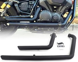 Motocicleta para Yamaha Star Bolt XV950 XVS950 2010 2011 2012 2013 2014 2015 2016 2017 2018 Tubos De Escape Shortshot Staggered Iron XVS 950 C/R Spec (Color : Negro)