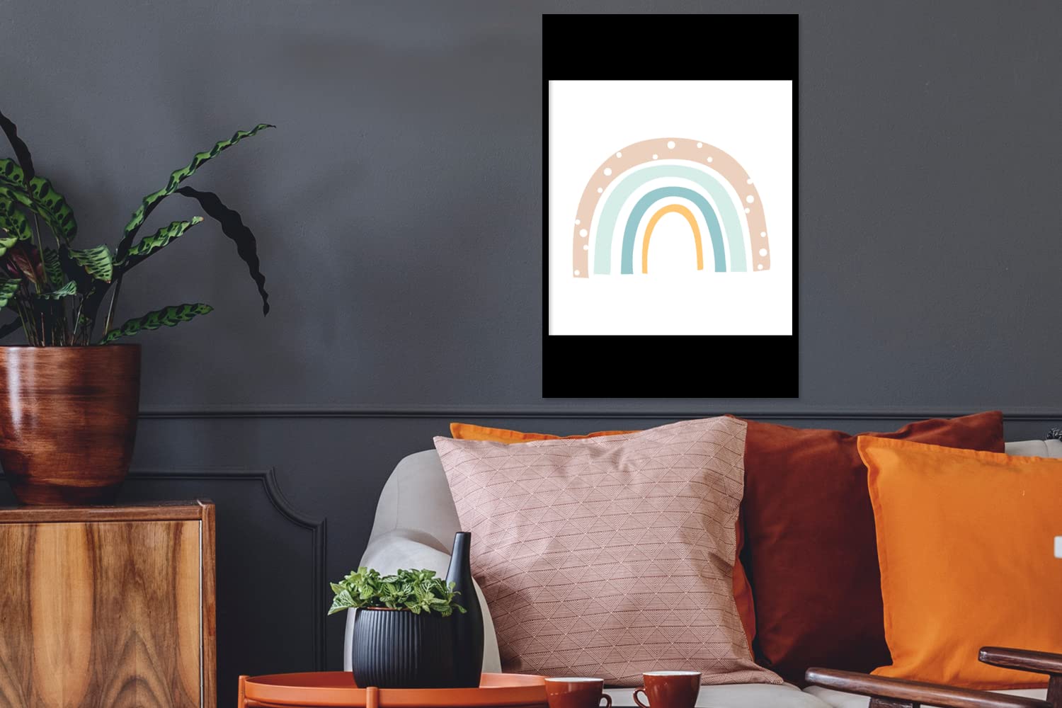 MuchoWow Poster Bilder Wanddeko Deko Wohnzimmer 40x60 cm Regenbogen - Kinder - Pastell - Tupfen - Baby