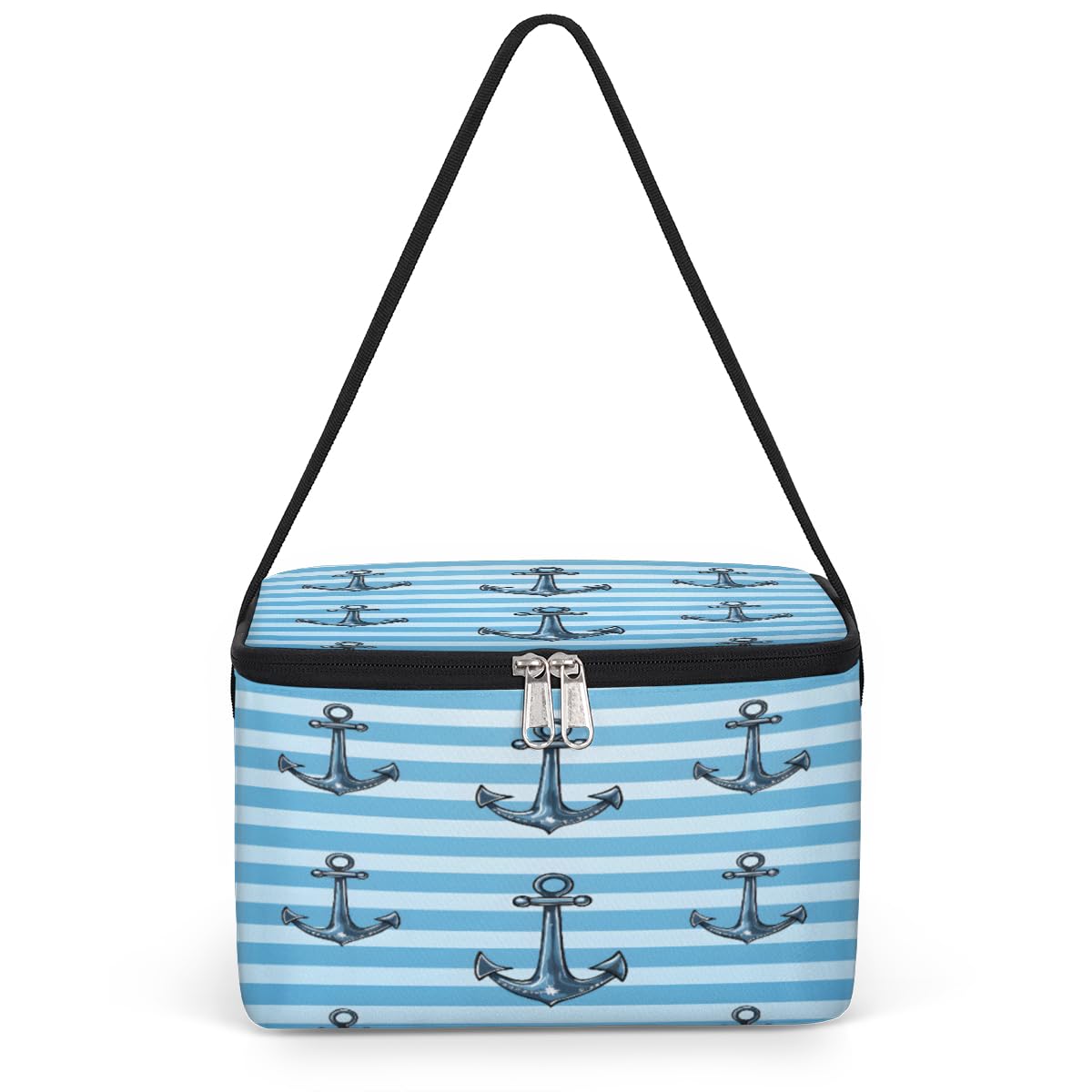 Anchor Ocean Lunch Bags for Women Men 9 Cans, Hot & Cold Food Delivery Bag Insulated Grocery Bag Insulated Lunch Box Anchor Cooler Bag for Office Work Picnic Beach