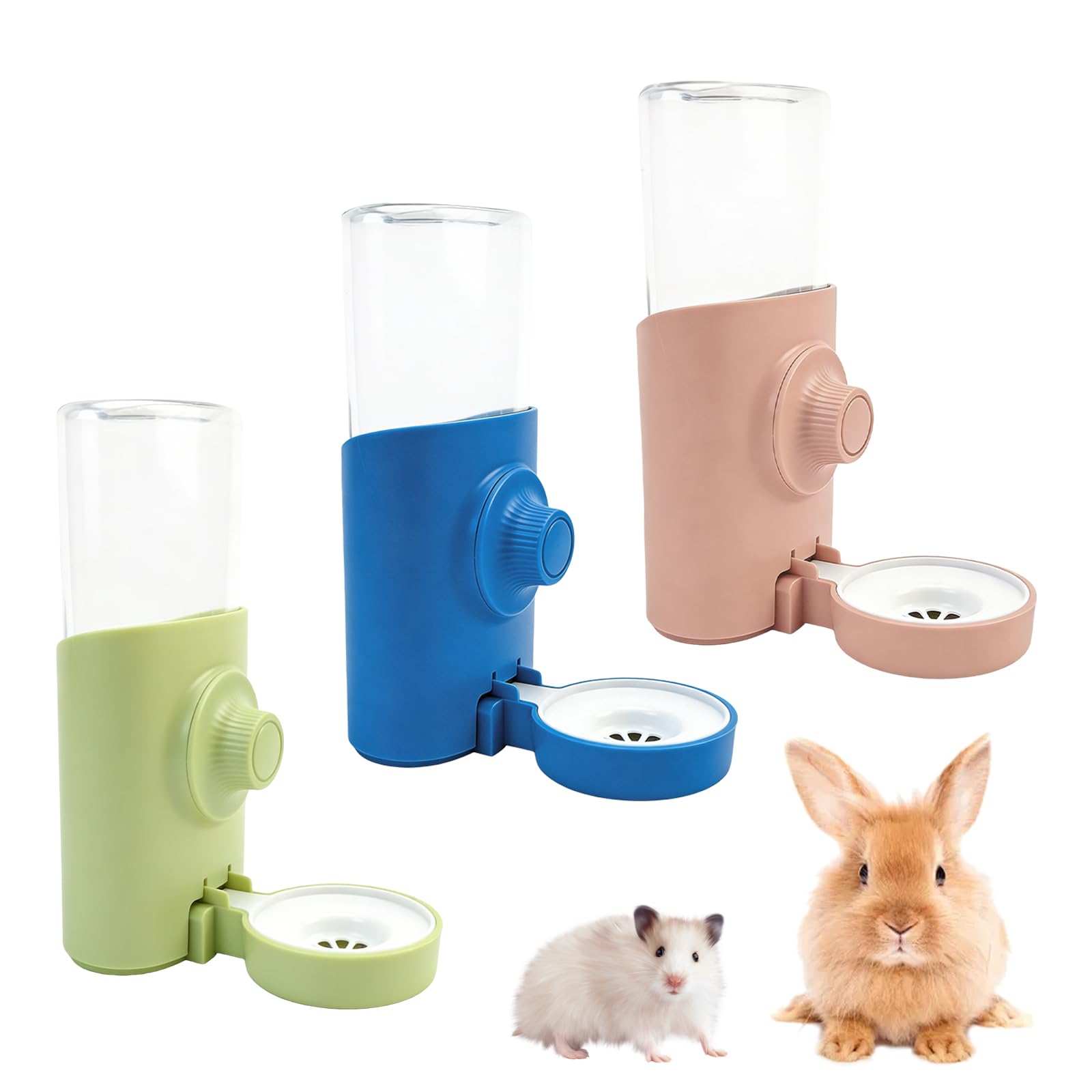 Lot de 3 distributeurs d'eau automatiques lapins : gourde suspendue pour animaux de compagnie, bouteille d'eau automatique, bouteille d'eau pour lapin, chinchilla, hérisson, écureuil, furet