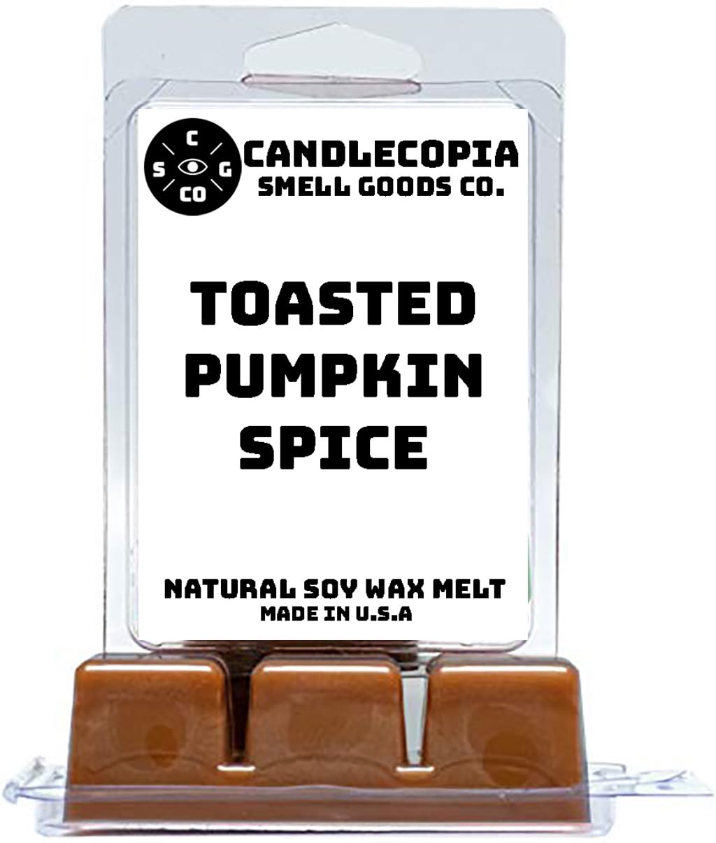 Candlecopia Toasted Pumpkin Spice Strongly Scented Hand Poured Vegan Wax Melts, 12 Scented Wax Cubes, 6.4 Ounces in 2 x 6-Packs