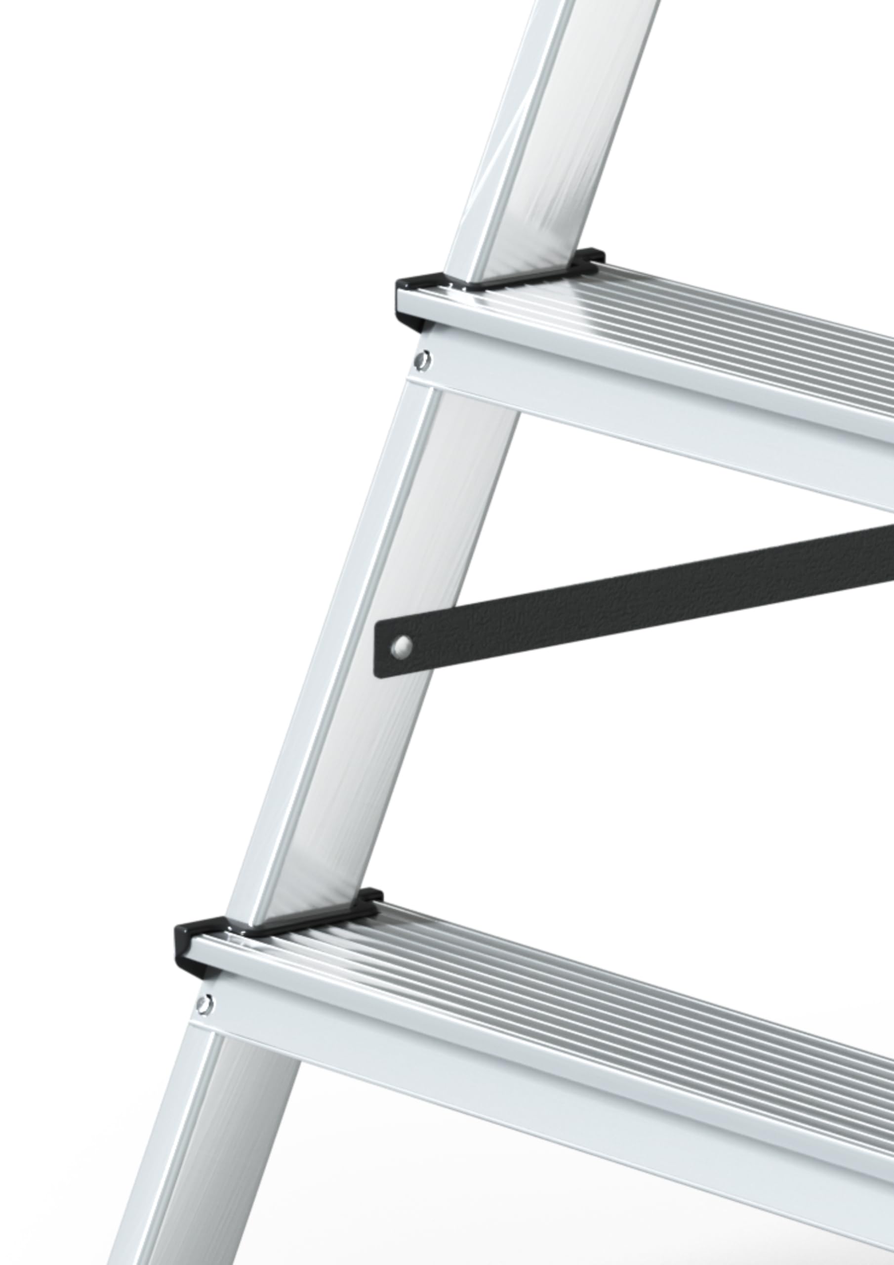 Drabest Escabeau 5 Marches Aluminium Double Face – Échelle Pliable avec Plateforme – Charge Max 125 kg – Dimensions 46x109x16 cm – pour Usage Domestique et Professionnel