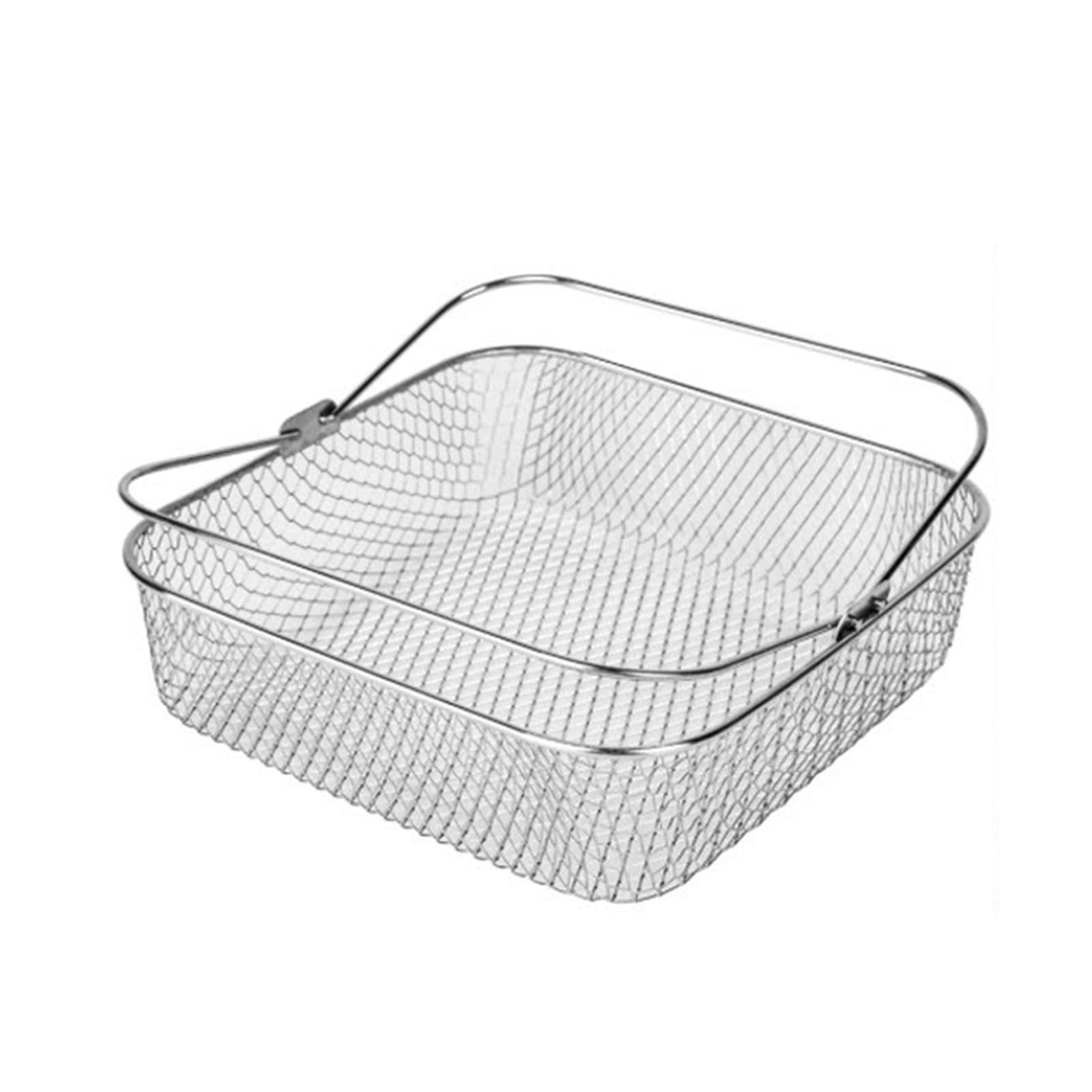 HYBEW Stainless Steel Fryer Basket Deep Fryer Skimmers Frying Basket With Handle Steaming Basket Air Fryer Accessories Cooking Tool