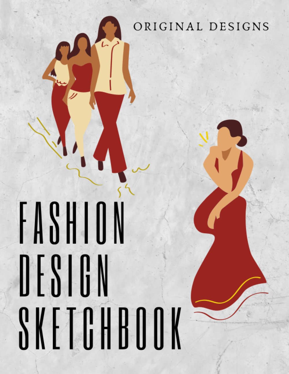 Fashion Design Sketchbook: Design Sketchbook for students, artists and fashion designers with nine head figure guidelines 8.5'' x 11"