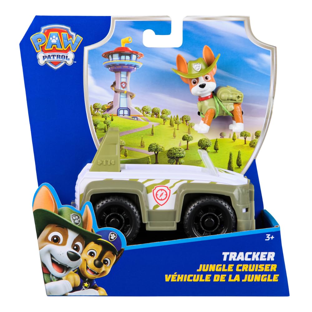 Paw Patrol Jungle Cruiser Tracker Action Figure Veicolo Fuoristrada Giocattolo 3+ Anni
