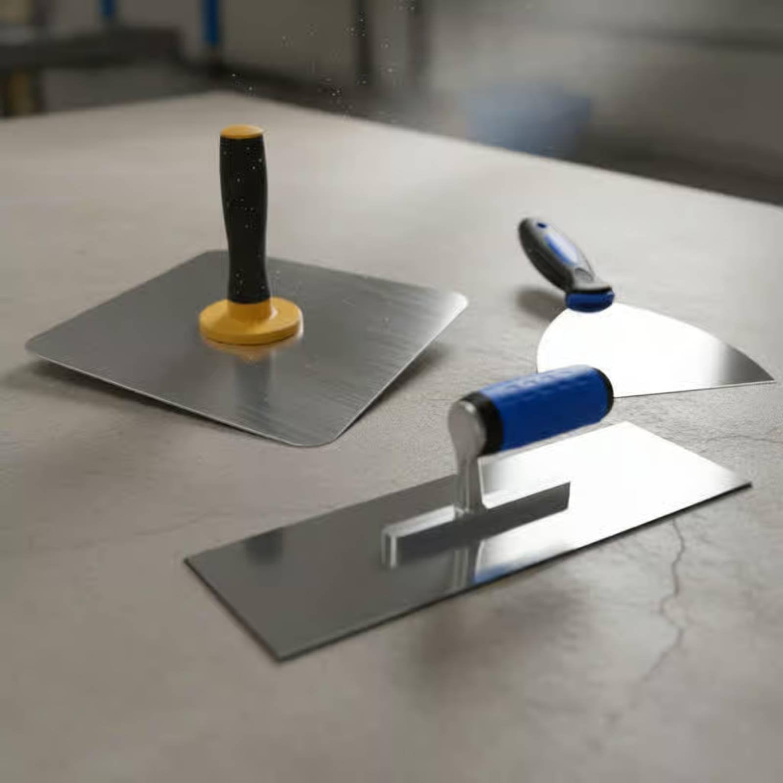 Paleta de Enlucido Yeso Cuchara Llanas Herramienta con Mango Ergonómico de Goma y Superficie Texturizada en Aluminio Anticorrosión Adecuada para del Hogar Profesionales Paredes y Techos