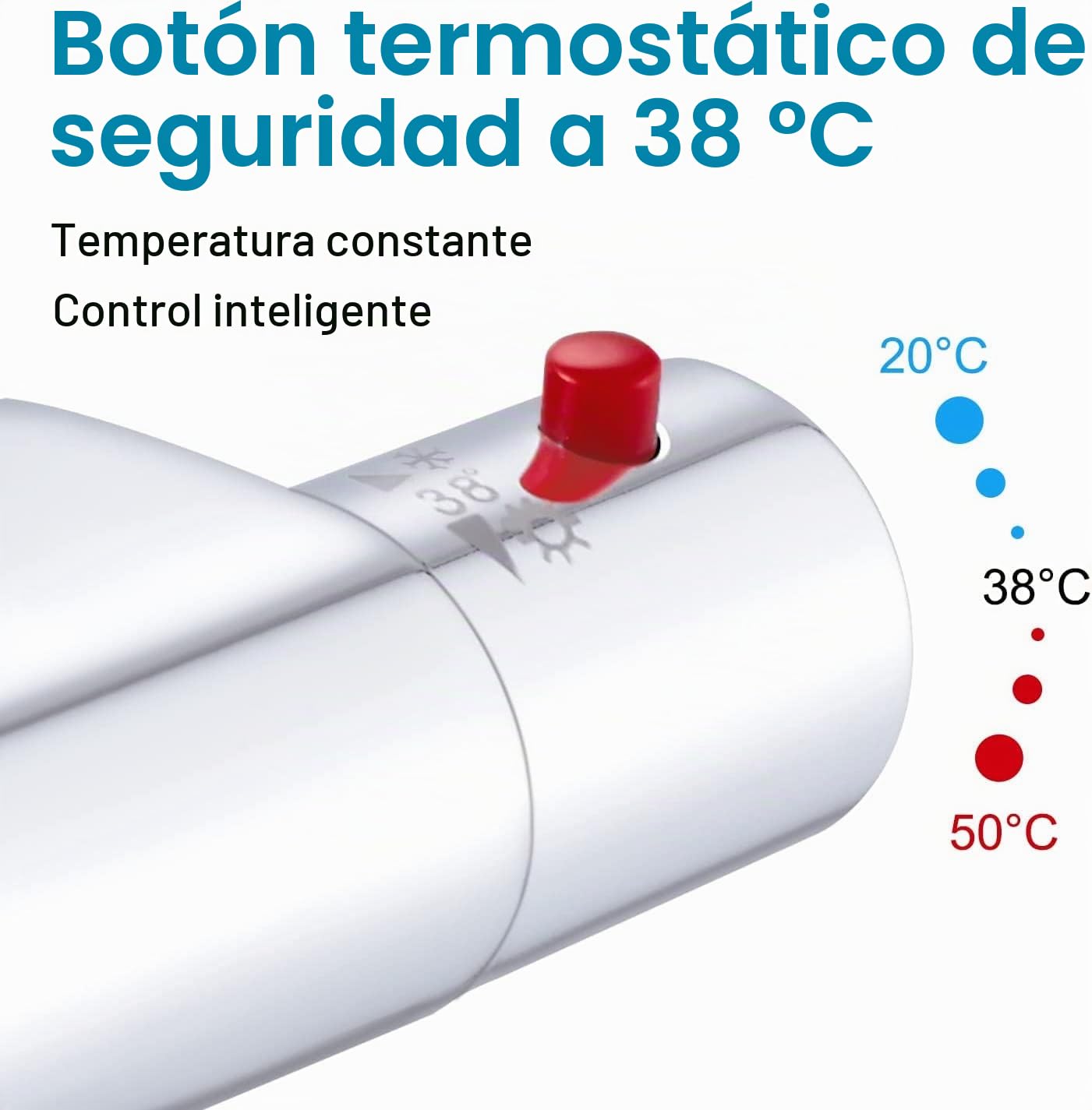 Mezclador termostático de ducha de 2 salidas de alta y baja grifo mezclador antirgrietas de latón cromado para baño bañera