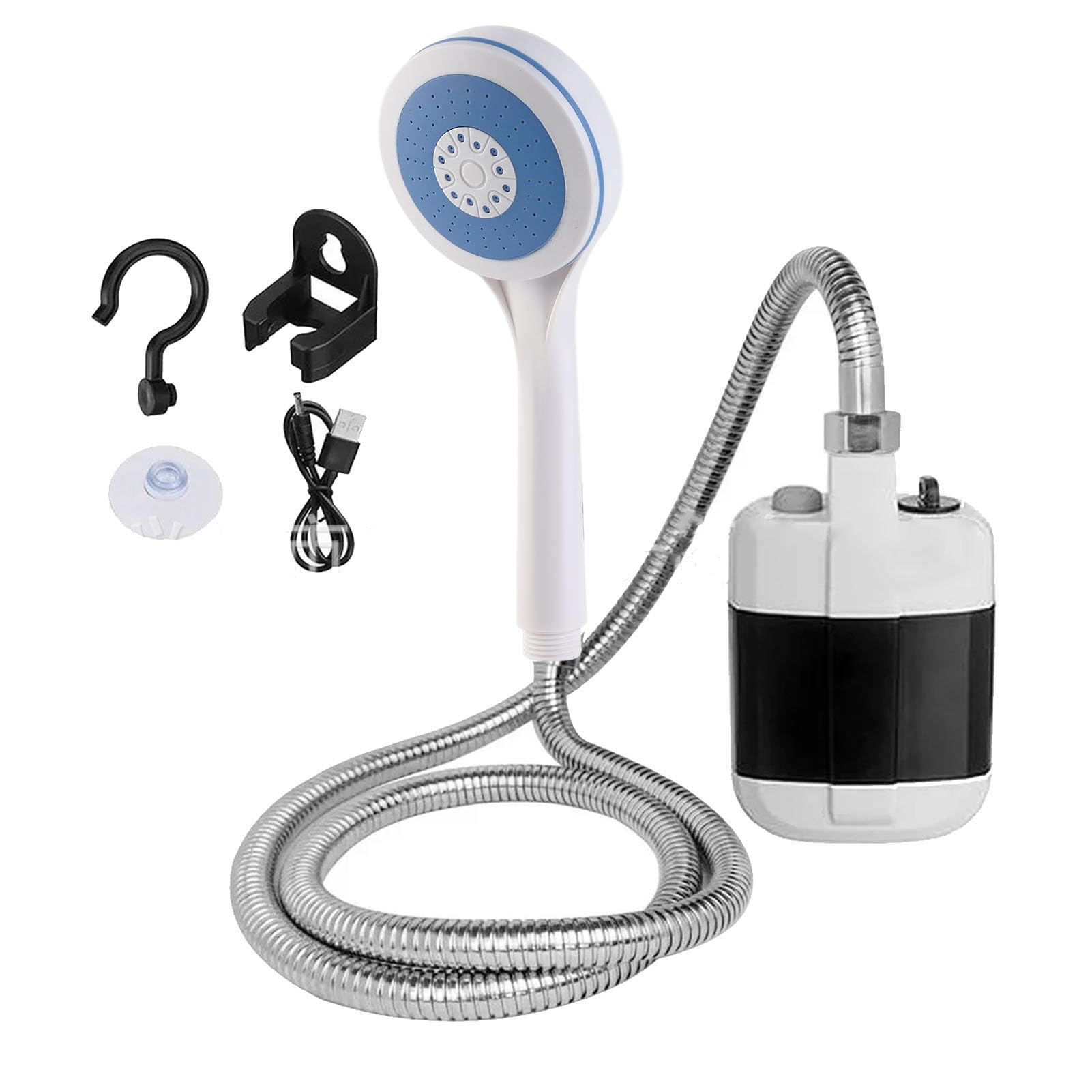 Doccia Portatile con Batteria da 2200 mAh, Pompa per Doccia da