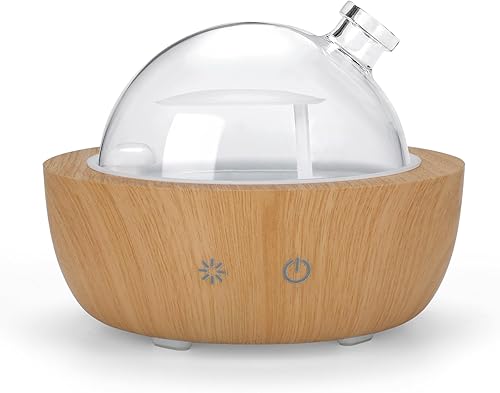 Difusores de aceite esencial de vidrio para el hogar, humidificador de base de grano de madera, difusor de aire decorativo para dormitorio, difusor