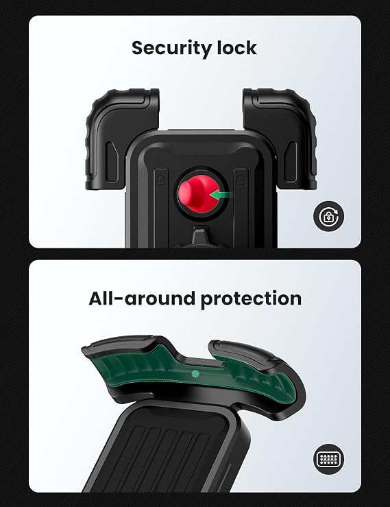 UGREEN Bike Phone Mount Motorcycle Phone Holder Bike Mountain Motorcycle Handlebar Stand Compatible with iPhone 13 Pro Max 12 11 XS XR 8+ 7 6, Galaxy S22 S21 S20 A71 A51 Pixel