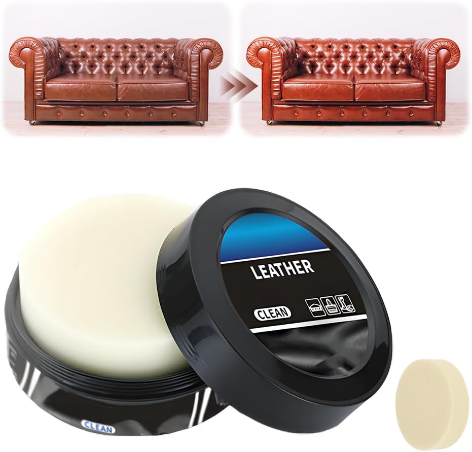 Cleaning Paste for Leather Care, 2025 New Multifunctional Leather Maintenance Cream with Sponge, Car Leather Repair Cream, Automotive Interior and Furniture Leather Cleaning Cream (3)