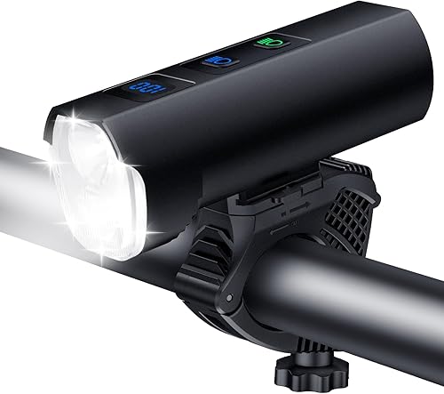 Luces delanteras de bicicleta de 1200 lúmenes para conducción nocturna, modelos 5+5+3 y pantalla de potencia LED, faros de bicicleta giratorios de