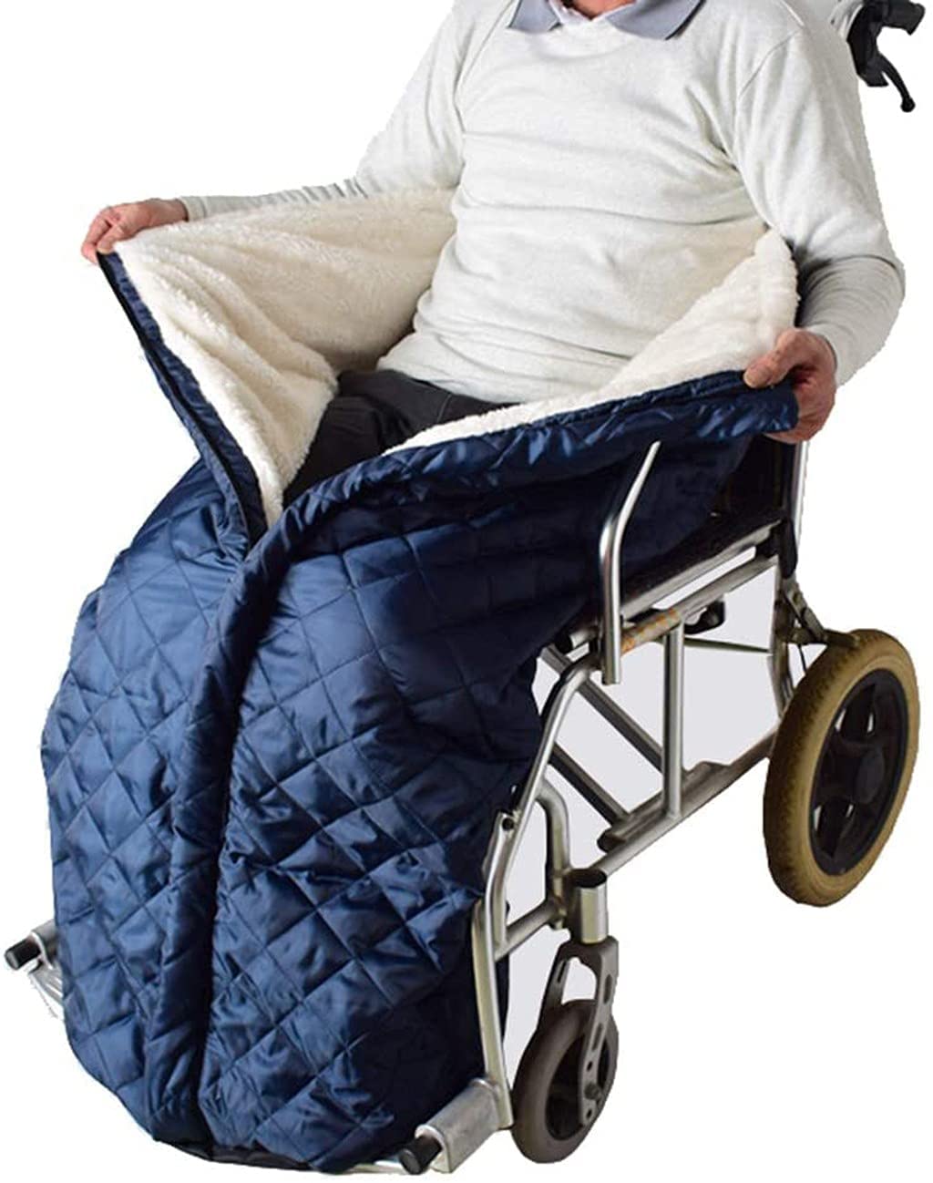 Bolsa para silla de ruedas, saco de forro polar impermeable para mayor comodidad y calidez, compatible con la mayoría de sillas de ruedas