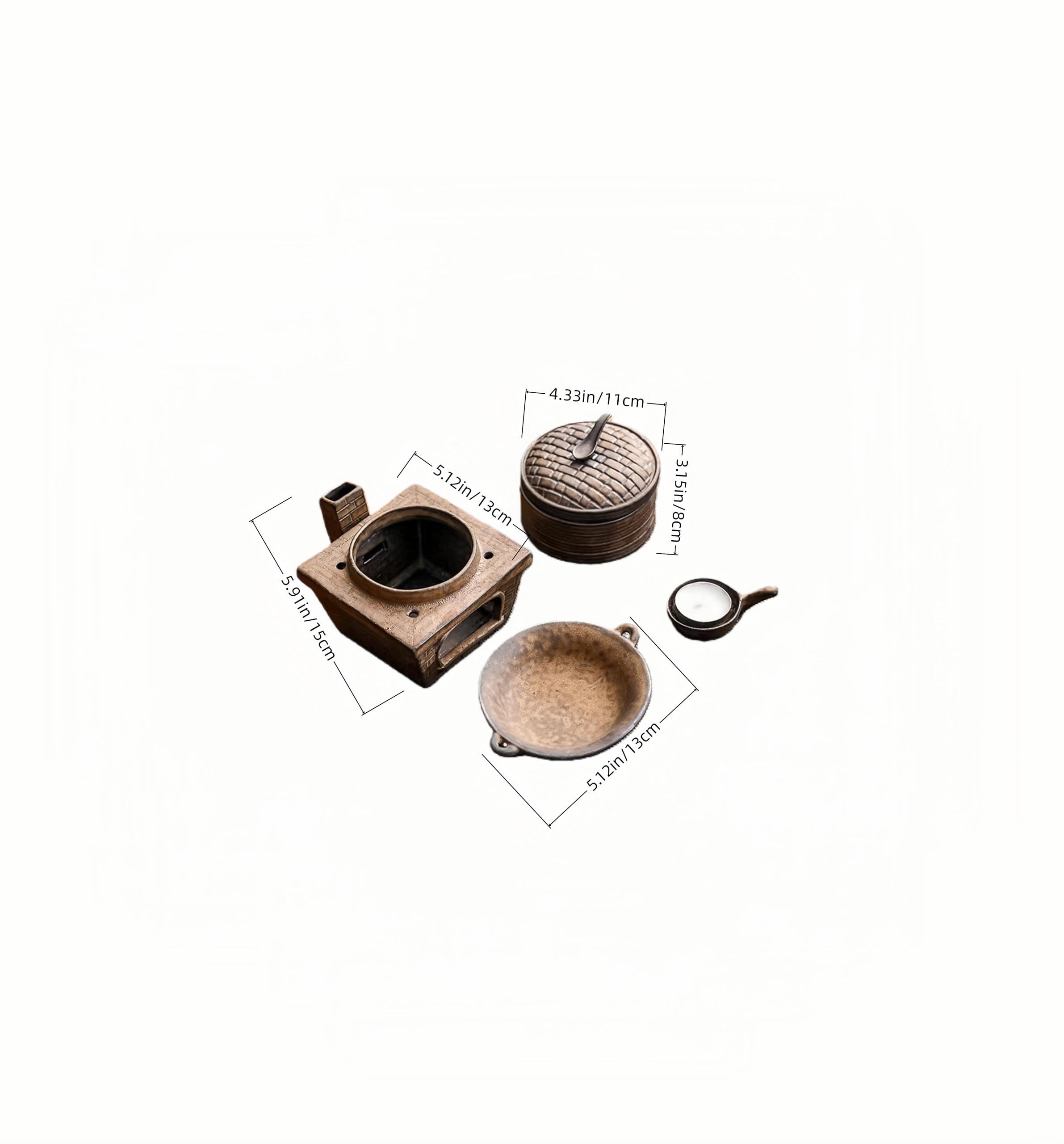 Ceramiczny cedrowy palnik kadzidełkowy, palnik do aromaterapii Zen, energetyzujący dyfuzor olejków eterycznych (brązowy)