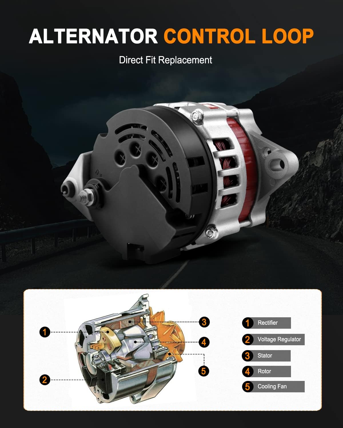 ASAPE High Output Alternator Compatible for Wave 2005-2008 for Aveo 2004-2008 8483